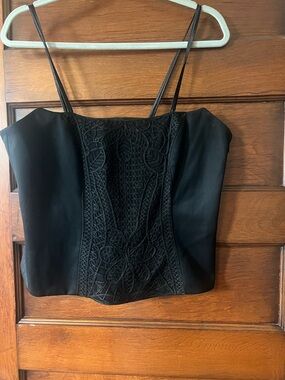 Escada for Neiman Marcus Black Embroidered Top